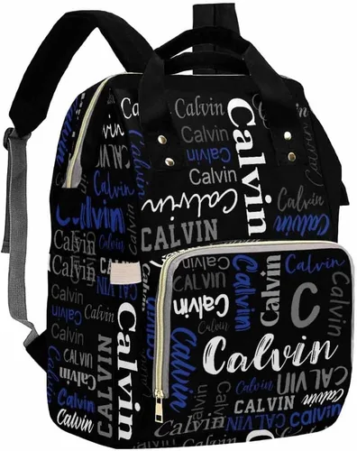 Vista 25 de Artsadd Bolsos para pañales personalizados con nombre, mochila monograma, regalos para baby shower, pattern 01, Tamaño único, Mochilas Daypack