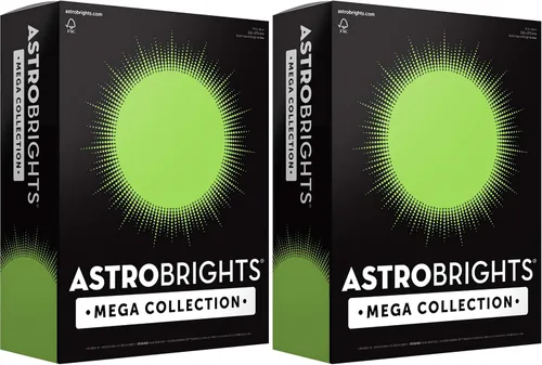 Vista 7 de Astrobrights Mega Collection, cartulina de colores, verde lima brillante, 320 hojas, 65 lb/176 gsm, 8.5" x 11" - ¡MÁS HOJAS! (91698)