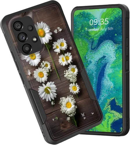 Vista 23 de Funda protectora para Galaxy A13 5G, doble capa híbrida resistente a prueba de golpes, policarbonato duro, silicona suave, TPU, funda protectora