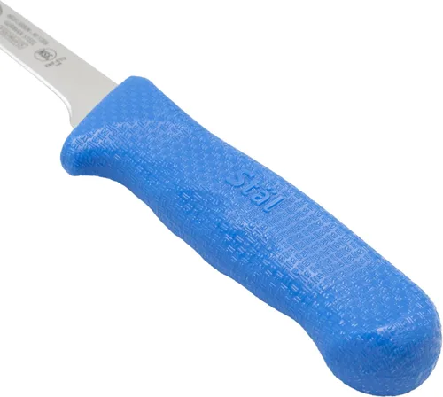 Vista 2 de Winco - Cuchillo para deshuesar de acero alemán de grado comercial, estrecho, azul, 6 pulgadas