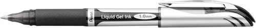 Vista 2 de Pentel ENER-GEL - Bolígrafo de gel líquido de lujo, 0.039 pulgadas, línea gruesa, punta de metal, tinta negra, paquete de 2 unidades (BL60BP2A)