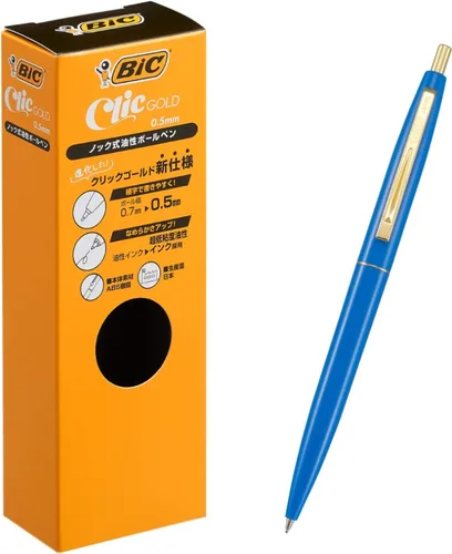 Vista 14 de Bic Japan Bic CFCGBPK05BLKJ Bolígrafo, Click Gold, 0.5, A Base de Aceite, Negro, Suave, Eje Rosa Bebé, 12 Piezas