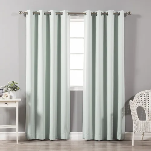 Vista 10 de Best Home Fashion Cortinas opacas con aislamiento térmico, ojales de acero inoxidable y níquel, color rosa bebé, 52 pulgadas de ancho x 63 pulgadas