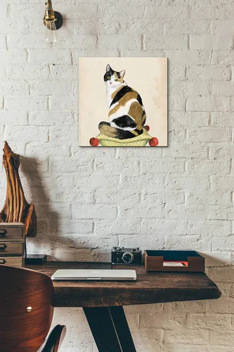 Vista 7 de Epic Art 'Lady Cat III' de Grace Popp, cristal acrílico para pared, 12 x 12 pulgadas