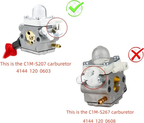 Vista 2 de Kit de carburador C1M-S207A FS56RC para Stihl C1M-S207 FS56 FS56R FS70 FS70R FS70RC KM56 KM56RC Trimmer Weed Eater Carb Reemplazar OEM 4144-120-0603