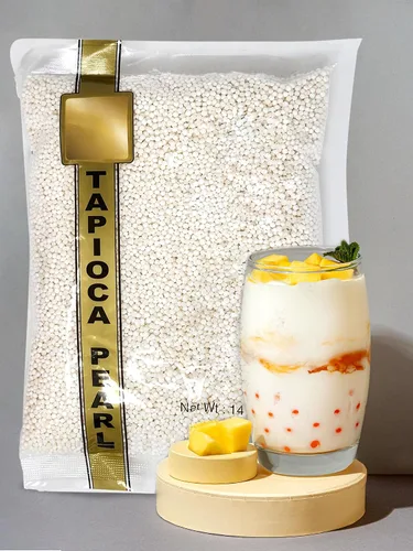 Vista 5 de Bolas de sagú pequeñas de tapioca Boba Pearls de yuca – Lo mejor para té con leche de burbujas Boba, pudín de tapioca, postres, sopa o salsa