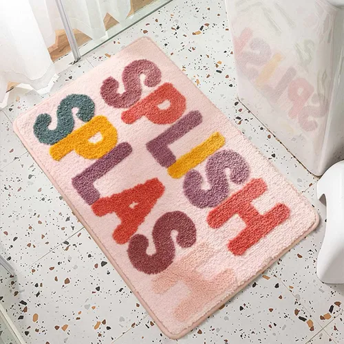 Vista 5 de Alfombra de baño para niños, bonita alfombra de baño colorida para cepillar tus dientes, lavable, absorbente, antideslizante, para bañera, 15.7 x