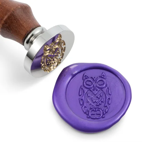 Vista 17 de Mceal Sello de cera, cabeza de latón con mango de palisandro, 1.2"(30mm) de diámetro, (signo de dólar)