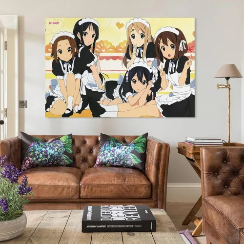 Vista 5 de Póster de anime K-on, pintura decorativa, lienzo, arte de pared, póster de sala de estar, regalos para dormitorio, pintura de 12 x 18 pulgadas