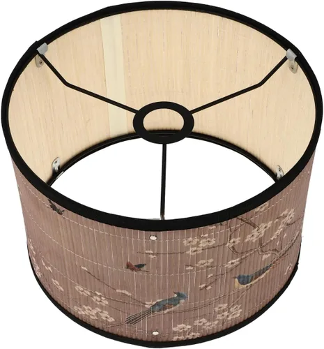 Vista 7 de Uonlytech Pantalla de bambú de 11.81 x 11.81 x 7.87 pulgadas, estilo chino, lámpara colgante para luces de techo, sala de estar, dormitorio