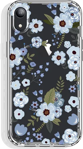 Vista 9 de GYZYA Funda para iPhone X y iPhone Xs, 5.8 pulgadas transparente con diseño floral, lindo protector delgado parachoques de TPU + cubierta trasera a