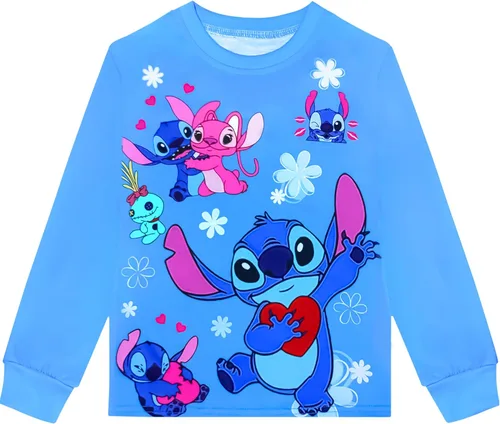 Vista 2 de MOTHAF Conjunto de pantalón de dibujos animados para niñas pequeñas, camiseta de personajes lindos, 2 piezas, ropa de manga larga, traje de fiesta