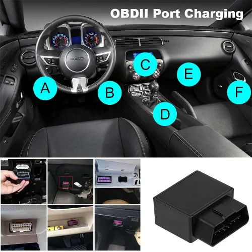 Vista 4 de Rastreador GPS para vehículos, enchufe 4G OBD2, ubicación en tiempo real