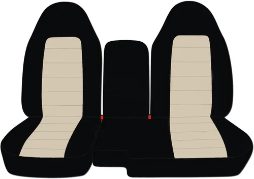 Vista 18 de Cubreasientos de camiones de dos tonos/vehículos utilitarios Ford Ranger/Explorer Mazda Navajo/Serie B (asientos separados, 60/40) con Negro y azul