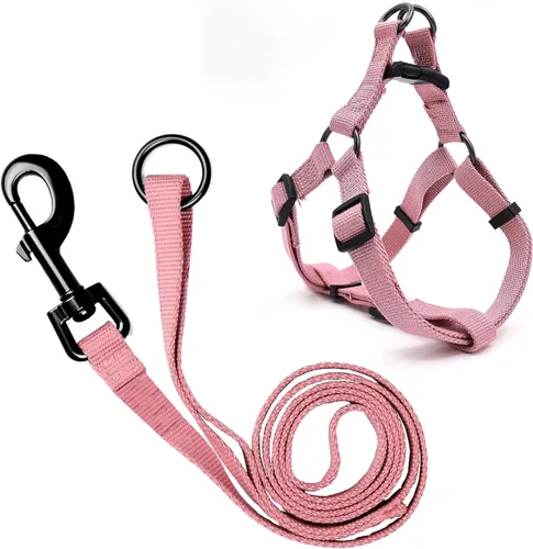 Vista 12 de Arnés de perro ajustable tricolor para perros pequeños y XS - Arnés resistente y fácil de caminar para cachorros, azul y rosa