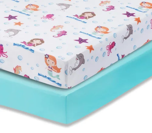 Vista 43 de Everyday Kids Paquete de 2 Sábanas Bajeras para Cuna para Niña, 100% Sábana de Bebé de Microfibra Suave y Transpirable, Se Adapta a Colchones