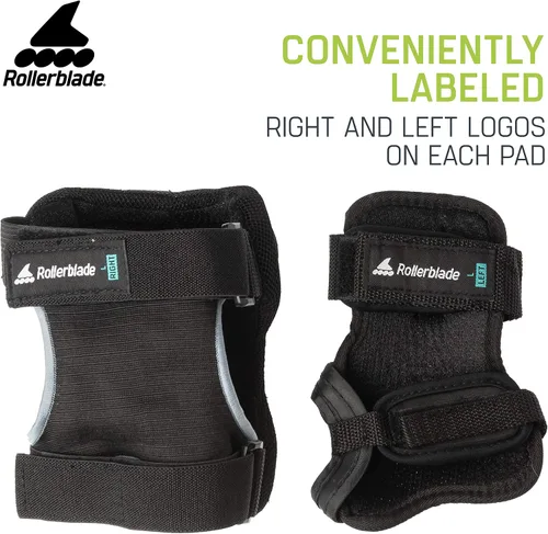 Vista 6 de Rollerblade Skategear Junior - Paquete de 3 unidades de equipo de protección, rodilleras, coderas y muñequeras, protección multideportiva, juvenil