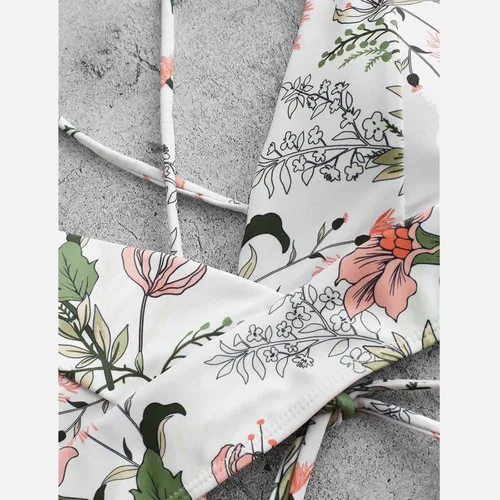 Vista 6 de SNKSDGM Bikini de cintura baja para mujer, 2 piezas, control de abdomen, parte inferior cruzada frontal, traje de baño