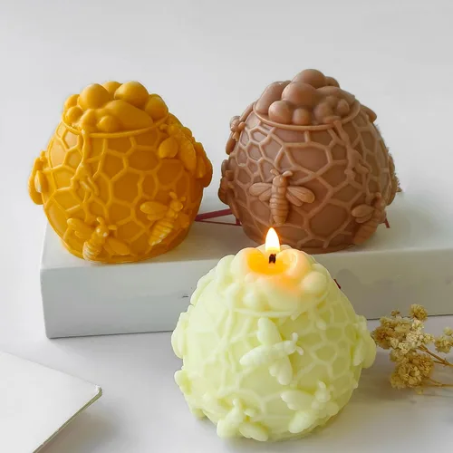 Vista 3 de Molde para velas de abeja de abeja, molde de vela de panal, molde de vela de animales, molde de resina de panal, molde de fundición de resina