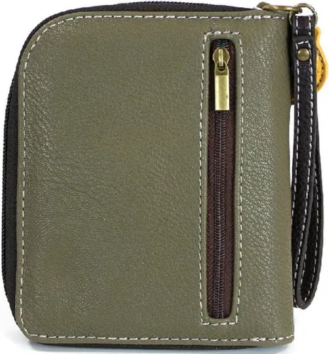 Vista 5 de Chala Monkey - Cartera de pulsera con cremallera, Oliva oscuro