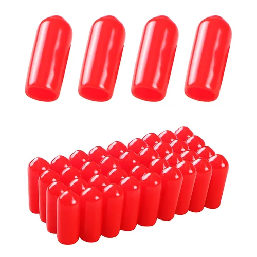 Vista 42 de Cubierta de tapa de extremo redondo de goma 0.08 pulgadas (0.079 in), protectores de rosca de tornillo de PVC flexible de tubería de tubería