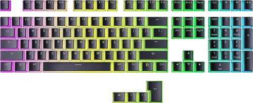 Vista 9 de Ranked Teclas Pudding PBT 112 Juego de teclas de doble disparo translúcidas ANSI EE. UU. e ISO Perfil OEM para teclado mecánico RGB de juego