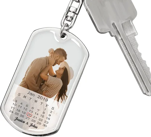 Vista 3 de Llavero personalizado para parejas llavero Drive Safe I Need You Here With Me regalos para novio novia marido esposa