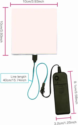 Vista 4 de Panel LED flexible, panel electroluminiscente en lámina de cinta EL, cortable, suave para máscara de ojos, cosplay, fiesta, decoración DIY