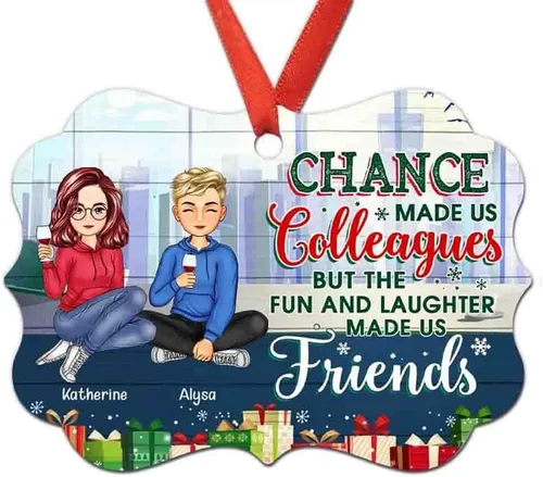 Vista 10 de Adorno personalizado con texto en inglés «Best Friend are Hard to Find Because The Very Best is Already Mine», adorno de Navidad personalizado 2023