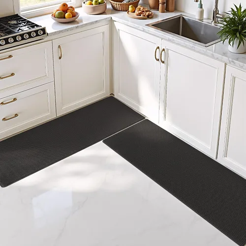 Vista 18 de Color&Geometry - Alfombras de cocina antideslizantes e impermeables Alfombra de cocina acolchada Alfombra antifatiga para pararse de 30 x 18 Verde