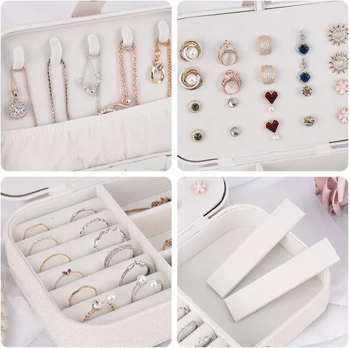 Vista 4 de Joyero Homchen de viaje, caja para guardar las joyas, para collares, pendientes, anillos y pulseras