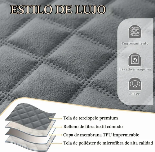 Vista 3 de HDCAXKJ Funda impermeable para sofá modular esquinero, de terciopelo en forma de L, para mascotas, perros, suave, resistente, en forma de U, juego