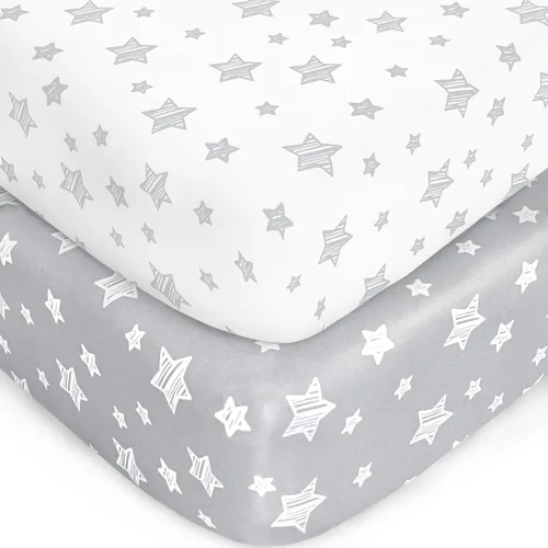 Vista 10 de Pack and Play Sheets - Juego de 2 sábanas para cuna, sábana bajera elástica para cuna, compatible con Graco Pack n Play, material suave y Dinosaurio