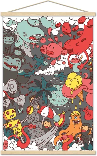 Vista 15 de Trends International Party Pooper - Póster de pared, 22.4 pulgadas de largo x 14.7 pulgadas, versión enmarcada en madera de granero Versión