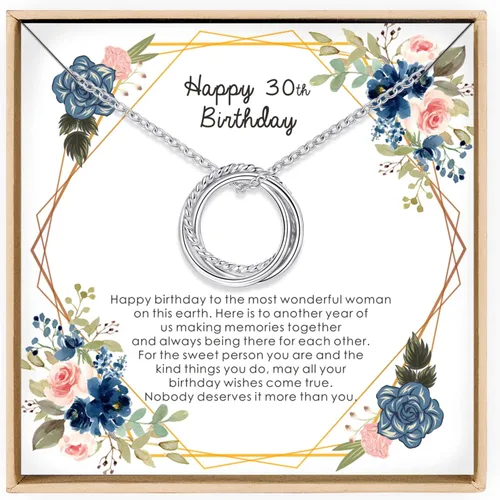 Vista 16 de Regalos de cumpleaños para mujer, collar de plata de ley 30, 40, 50, 60, 70, 80, 90, cumpleaños, 3, 4, 5, 6, 7, 8, 9, joyería de la década de 30