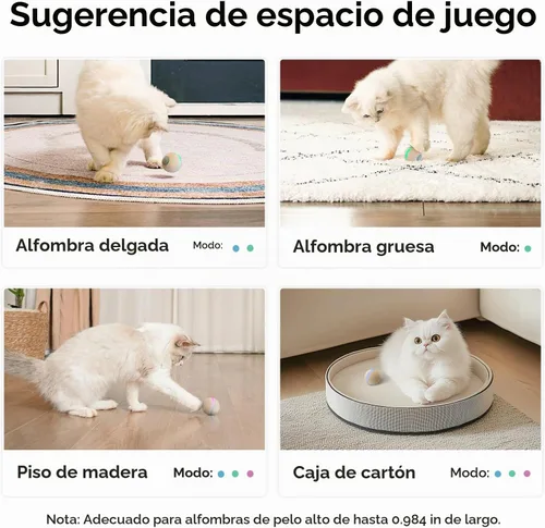 Vista 5 de Cheerble Juguete interactivo de bola para gatos, bola malvada M3, juguetes interactivos automáticos para gatos de interior con 3 modos, juguetes
