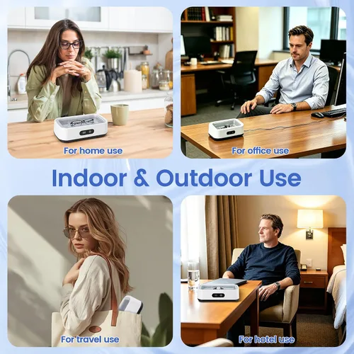 Vista 6 de Limpiador ultrasónico de joyas, máquina de limpieza ultrasónica de 49 KHz para joyas, gafas, anillos, correa de reloj, retenedor de dentaduras