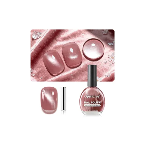 Vista 9 de OpenLive - Esmalte de uñas de ojo de gato negro, 16.5 ml de esmalte de uñas de purpurina reflectante de secado rápido con barra magnética