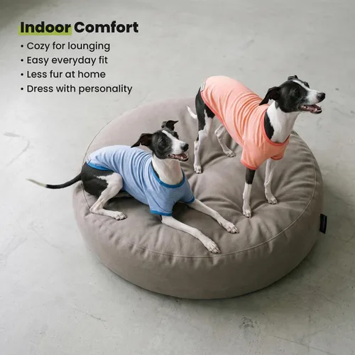 Vista 8 de Fitwarm Paquete de 3 camisas para perro de color liso, ropa clásica de verano para perros pequeños, niños y niñas, traje ligero para mascotas, azul