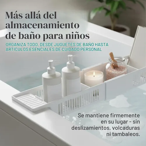 Vista 6 de KidCo S372 Cesta de almacenamiento de baño - Organizador de bañera para bebé (blanco)