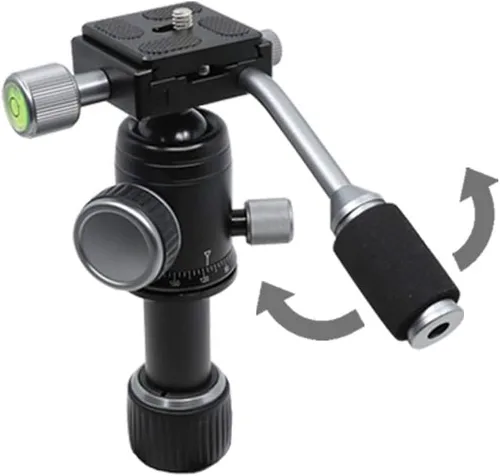 Vista 2 de Trípode de 50 V de perfil bajo para cámara y iPhone, trípode compacto de mesa y viaje con mango de aluminio, compatible con teléfonos inteligentes
