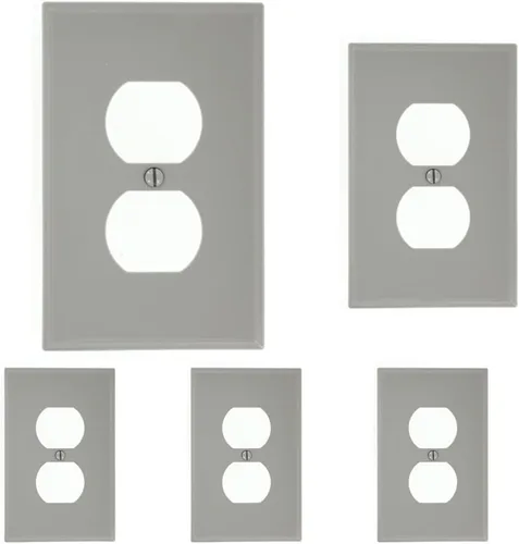 Vista 15 de Leviton Placa de pared de nailon Midway de 1 gang, 1 dúplex, tamaño Midway, 1 paquete, PJ8-E, negro