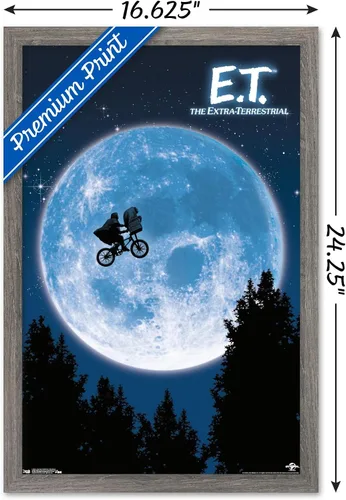 Vista 3 de Trends International E.T. The Extraterrestre - Póster de pared, 14.725 x 22.375 pulgadas, versión enmarcada de madera de granero Versión enmarcada