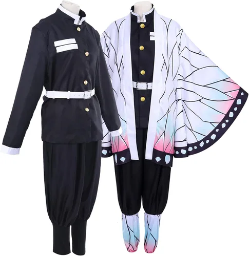 Vista 2 de Amycute Tanjiro Cosplay Shinobu Cosplay adulto Nezuko Zenitsu Giyuu Kimono Cosplay para Halloween anime Cosplay mujeres y niños
