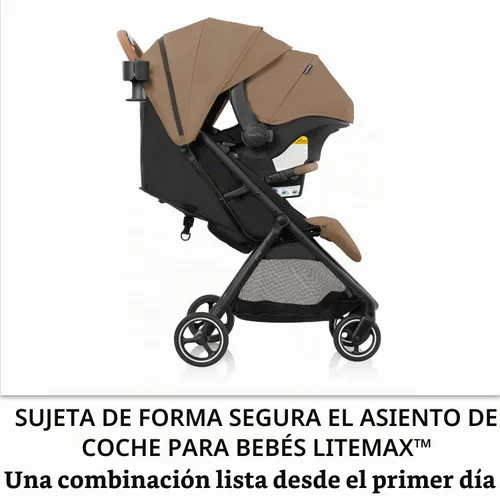 Vista 7 de Evenflo Otto+ Travel System w/LiteMax - Asiento infantil para gatos Lightweight, One Hand Gravity Fold, Rear-Facing Mode 3-30lbs, Stroller use up