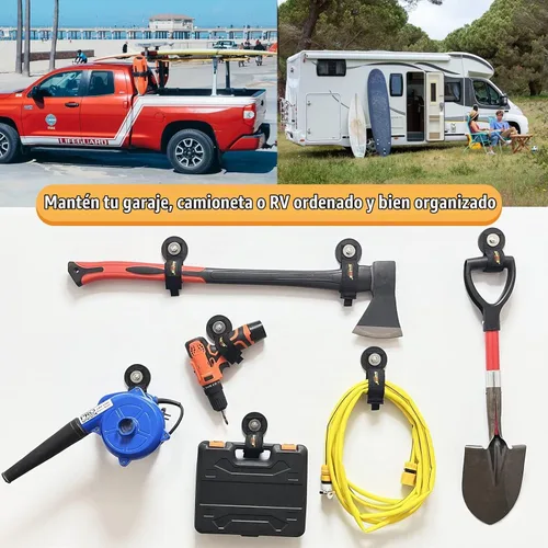 Vista 8 de Gancho Magnético de Alta Resistencia, Soporte Magnético para Herramientas, Ganchos Magnéticos para Cochera, Correa para Extensión de Cable, Cuerda