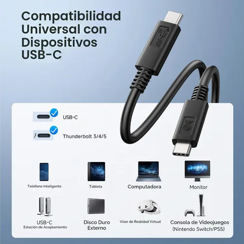 Vista 6 de Cable Matters [Certificado USB-IF] Cable USB C de 10 Gbps Gen 2, 3.3 pies/3.3 ft, negro