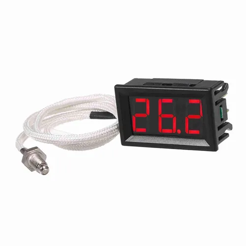 Vista 7 de Fafeicy Industrial Digital Thermometer, K Type Thermocouple Probe with LED Display, -30 to 800 Celsius, Perfect for Water Heater and Industrial Blue