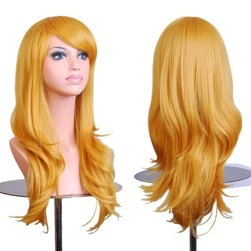 Vista 7 de AneShe – Peluca de mujer de pelo ondulado de 28 pulgadas (71.12 cm) de largo, resistente al calor, ideal para cosplay