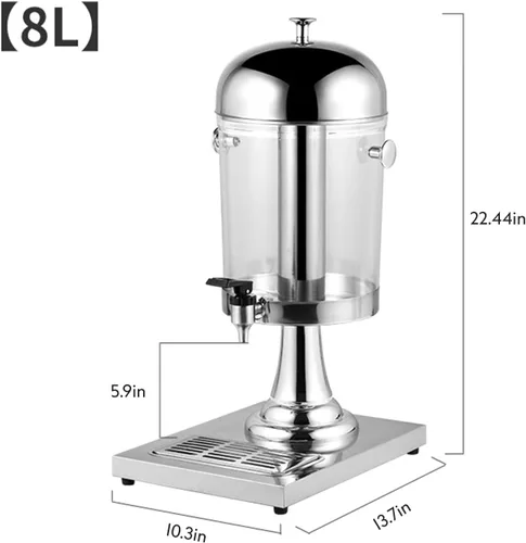 Vista 2 de Dispensadores de 2.2 galones para bebidas en fiestas, dispensador de bebidas con soporte, dispensador comercial de jugo caliente y frío